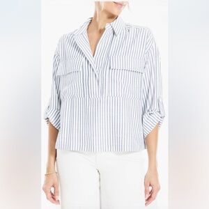 Max Studio Monochrome Striped Shirt